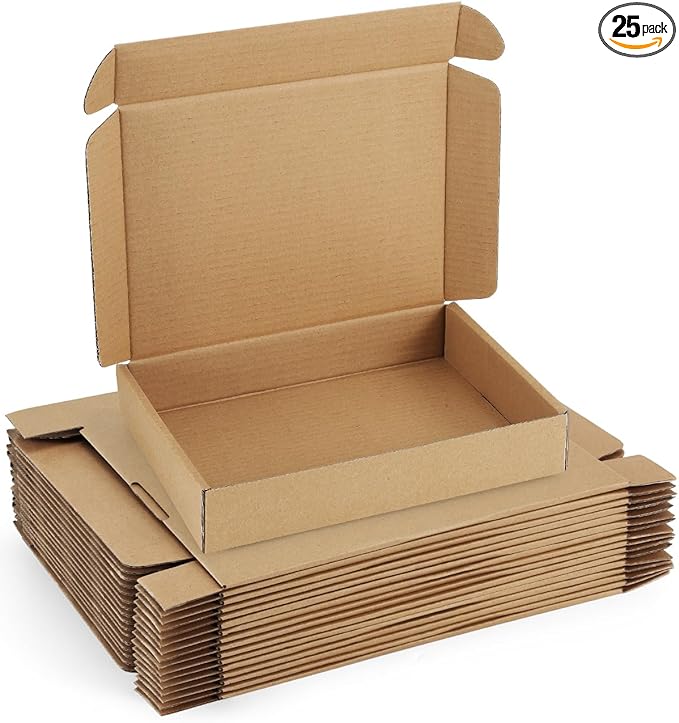Shipping-Boxes-11x8x2 Inches: 25 Pack-Cardboard-Boxes-for-Packaging, Brown-Shipping-Boxes-for-Packing-Small-Business, Corrugated Box Mailers for Book Shoes Gift Mailing