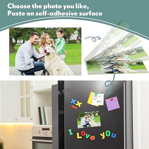 Macarrie 4 x 6 Adhesive Magnetic Sheets with Adhesive Backing Cuttable Magnetic Paper Stickers Flexible Peel and Stick for Picture Crafts Die Storage Photos(96 Pcs)