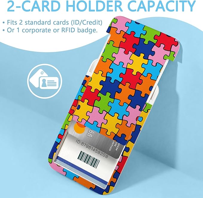 Autism Awareness ID Badge Holder with Breakaway Lanyard, Fashionable Lanyards for ID Badges Women, Cute Puzzle Badge Reel Retractable, ID Card Holder Keychain Name Badge Clip, Nurse Teacher Gifts