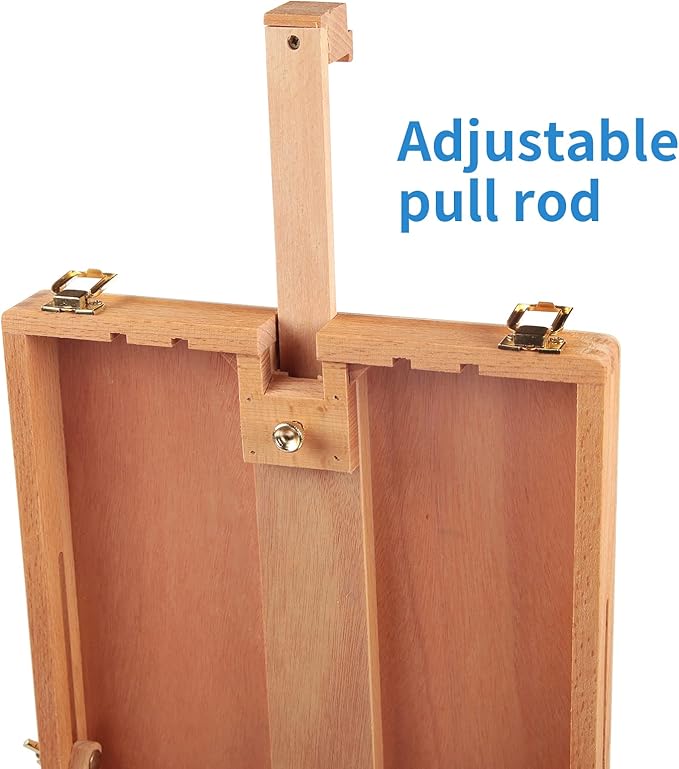 Falling in Art Wooden Tabletop Easel, Solid Wood Sketchbox Desktop Easel for Painting, Portable Art Drawing Easel for Beginners and Professionals