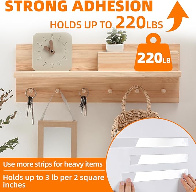 Deli Double Sided Tape Heavy Duty, Nano Tape, Double Sided Mounting Tape, Clear Adhesive Tape for Hanging Picture, Poster, Carpet, Photo Deco, 40 Feet