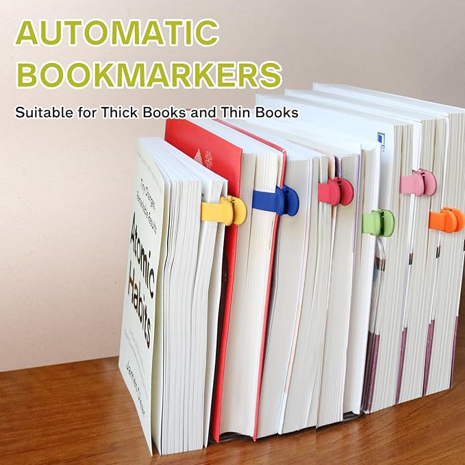 SMUK 3 Pieces Bookmarks for Women, Automatic Silicone Book Clip Bookmarks for Reading Women Men Book Lovers, Book Page Keeper Book Markers Reading Accessories Gifts