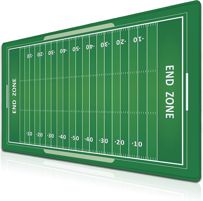 Green Desk Pads, Large Non-Slip Mousepads, Gaming Desk Pad - 35.4 X 15.7 inch for Work, Game, Home - American Football Field
