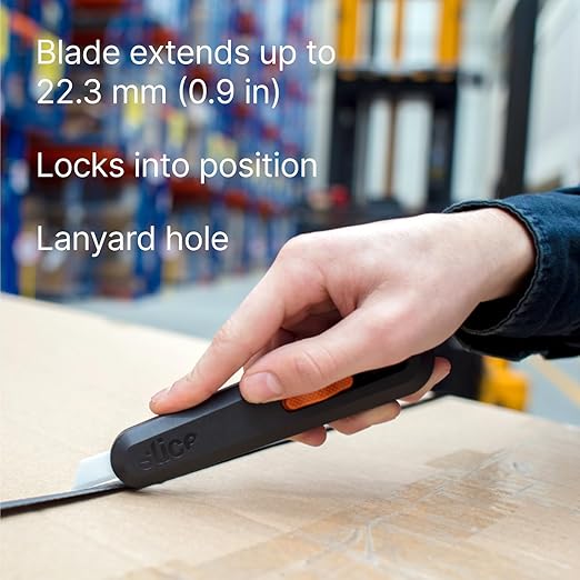 Slice 10550 5 Position Manual Locking Blade Safe Ceramic Blade Utility Knife (1 Pack), Orange