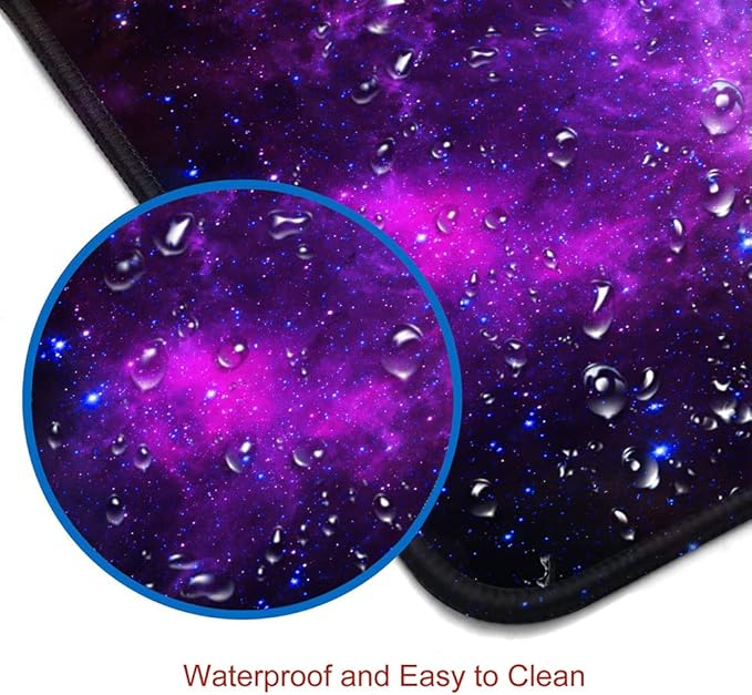 Gaming Mouse Pad, Large Mouse Pads for Desk, Non-Slip Rubber Base Mousepad, Keyboard Mouse Mat Desk Pad with Stitched Edges, 31.5x11.8 inch Galaxy