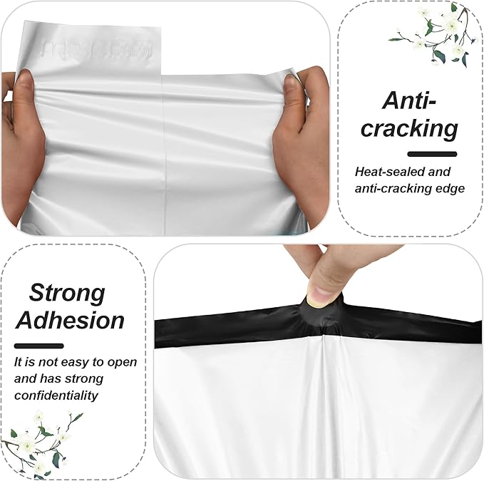 JinRuiKJ Thank You Poly Mailer 10x13 Inch 100 PCS, Shipping Bags for Clothing, Packaging Bags for Small Business, Strong Adhensive, Waterproof and Tear-Resistant Mailing Envelopes, White