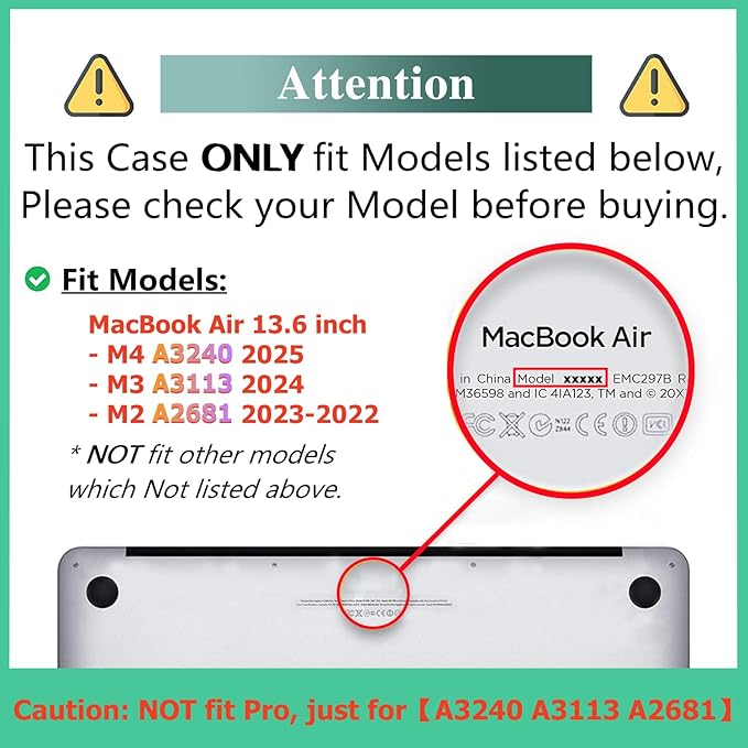 DTangLsm Compatible for MacBook Air 13 inch Case 2025 2024-2022 M4 A3240 M3 A3113 M2 A2681 Touch ID, Slim Plastic Hard Shell Protective Case for MacBook Air 13.6 inch and Keyboard Cover, Sunset Beach