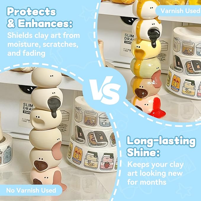 100ml Air Dry Clay Glaze, Clay Varnish Used to Prevent Clay Cracking, Scratches, and Wear, Improve Clay Gloss, for Ceramics, Oil Paintings, Wood