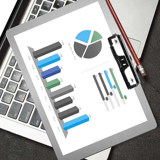 Metal Clipboard with Pen Holder,Letter/A4 Size (8.5x11) Horizontal 304 Stainless Steel Clipboards,Landscape Clip Boards for Office School Supplies(Not to be adsorbed by Magnets)