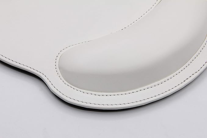 RICHEN Ergonomic PU Leather Keyboard Wrist Rest and Mouse Pad with Wrist Support, Memory Foam Set for Office and Gaming, Comfortable & Lightweight for Easy Typing & Pain Relief (White)