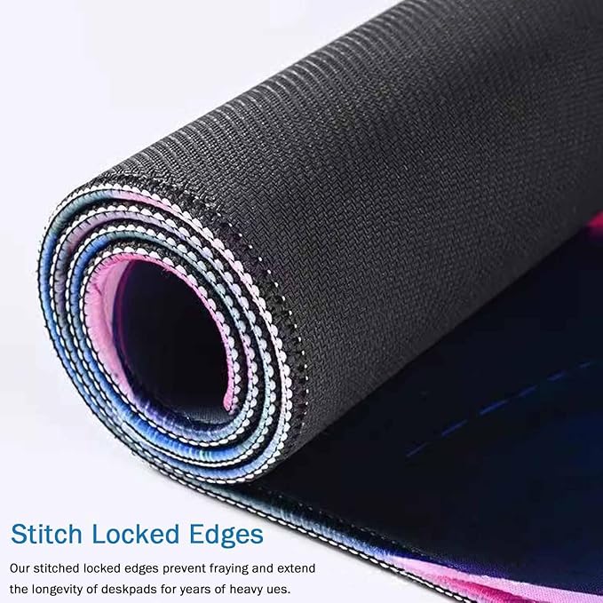 Gaming Mouse Pad Large, Keyboard Mouse Mat Desk Pad, Non-Slip Rubber Base with Stitched Edges Mousepad, 31.5X15.7 inch American Football Field and Ball