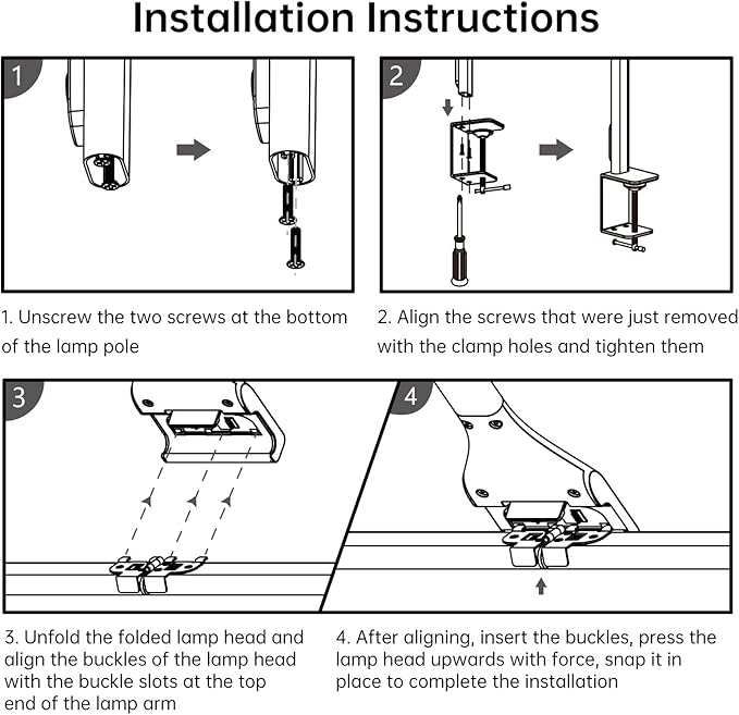 LED Desk Lamp for Home Office, 24W Eye-Caring Reading Light with Clamp, USB Charging Port, 7 Brightness 5 Color Mode, Memory Function, Auto-Off Timer, Swing Arm Architect Table Lamp for Study