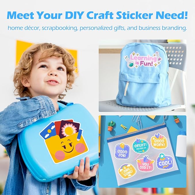 TECKWRAP Printable Vinyl Sticker Paper, (MatteGlossyTransparent) Inkjet Printable Sticker Vinyl, A4 30PCS Photo Paper for Craft, Stickers, Labels All-in-One Tools & Accessories Bundle Kit