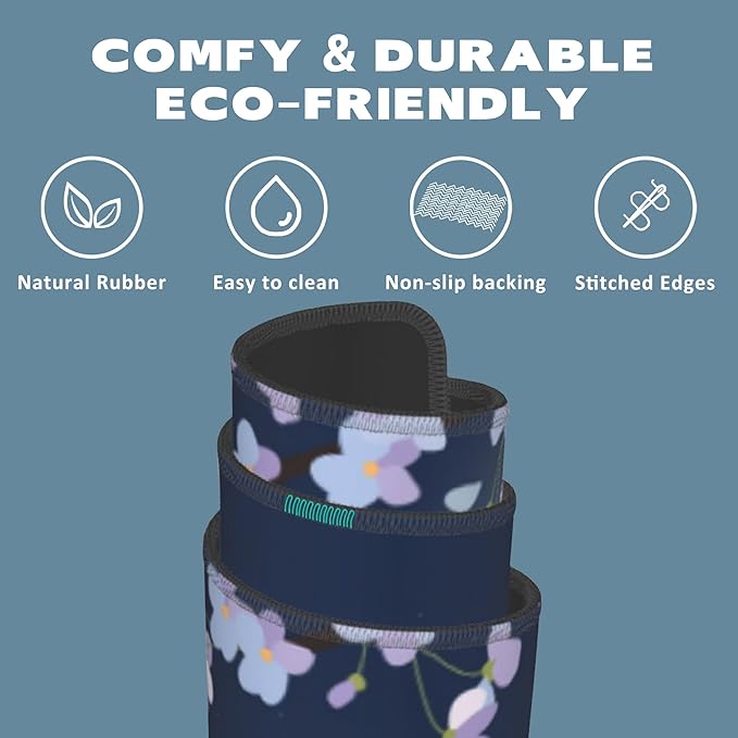 Large Mouse Pad Mount Fuji Sakura Moon Extended Gaming Mouse Pad Non-Slip Desk Mat with Stitched Edge Laptop Computer Keyboard Mousepad for Office Home 35.4" x 15.7"