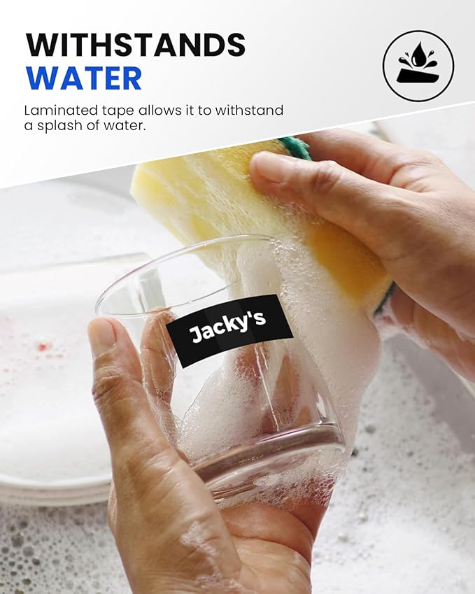 Colorty 18mm White on Black Tape Replace for Brother TZe-345 P-Touch Label Tape 18 mm 0.7 Laminated TZe345 for Ptouch Edge PT-E300 PT-E510VP PT-E560BTVP PTD400 Label Maker Refills 3/4 Inch, 6 Pack