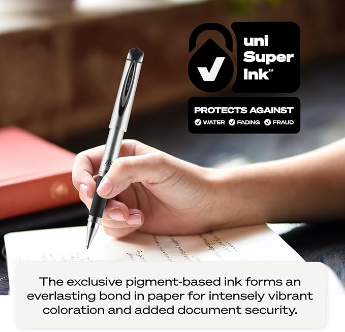 uni-ball Signo 207 Impact Stick Gel Pen, 4 Black Pens, 1.0mm Bold Point Gel Pens, Smooth Writing, Archival-Quality Ink, Acid-Free, Superior Comfort