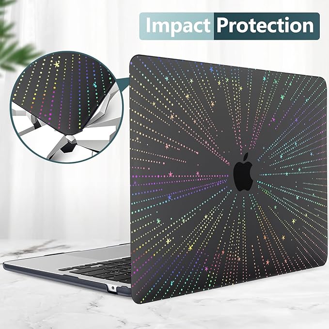 KEROM Clear Black Case for MacBook Pro 14 inch 2024-2021 M4 M3 M2 M1 Pro/Max Chip A3112 A3185 A3401 A2918 A2992 A2779 A2442, Plastic Hard Shell Case & Keyboard Cover for MacBook Pro 14'', Line