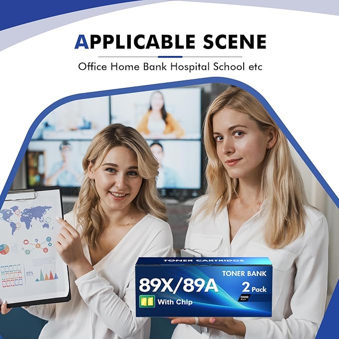 89X 89A Black Toner Cartridge CF289X CF289A Compatible Replacement for HP 89X 89A Toner Cartridge for Laserjet Enterprise M507n M507dn M507x MFP M528dn M528f M528c M507 M528 Series Printer (2-Pack)