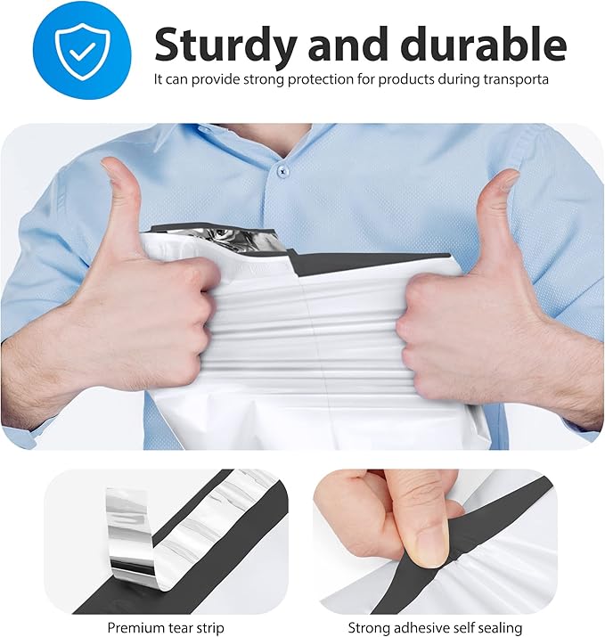 Fuxury 1000 Pack 10x13" Poly Mailers Bulk,Heavy Duty Shipping Bags for Clothes,Strong Adhesive Self Seal Poly Mailing Envelopes for Postage Return Books Business(White)