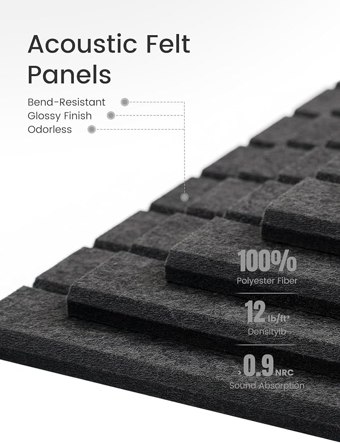 Large Felt Bulletin Board 48" x 36" Cork Board Alternative-12 Pack with 70 Safe Removable Adhesive Tabs, Cork Boards for Walls Cork Board for Home Office Classroom Pin Board (Charcoal Gray)