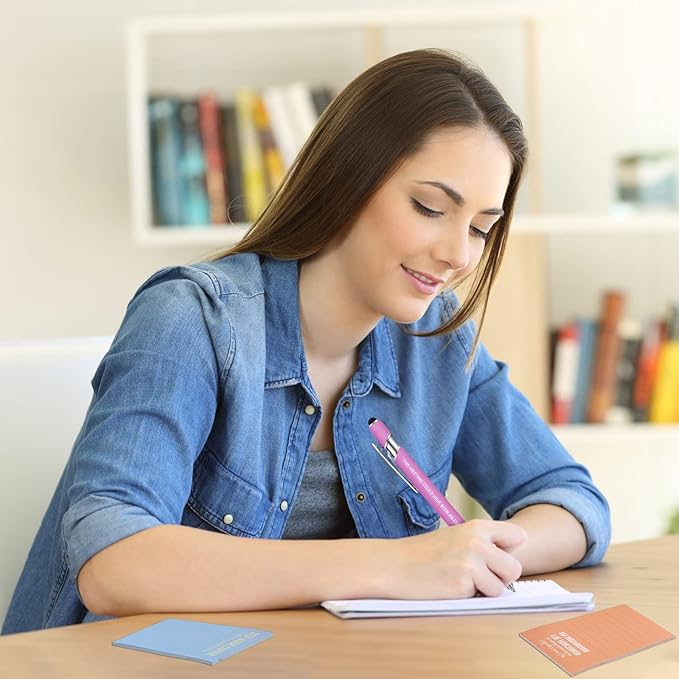 Geyee 24 Pcs Sarcastic Sticky Notes with Funny Pens Fun Notepads for Adults Coworkers Nurse 3 x 4 Inch to Do List Notepads with Sayings Pen for Lab Week Gifts Teacher Office Supplies