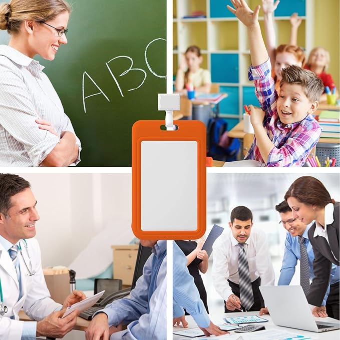 Custom Id Badge Holder Customizable Personalized Id Card with Photo Logo for Employee Work Office Staff Name Tag