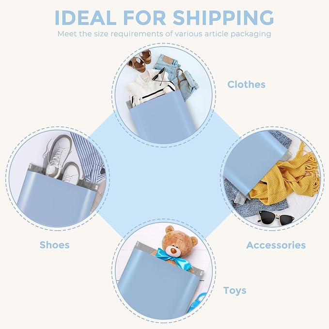Metronic Poly Mailers 14.5x19 400pcs, Large Shipping Bags for Clothes Bulk, Self-Seal Mailers Poly Bags Shipping Envelopes for Small Business, Waterproof Packaging Mailing Bags, Light Blue