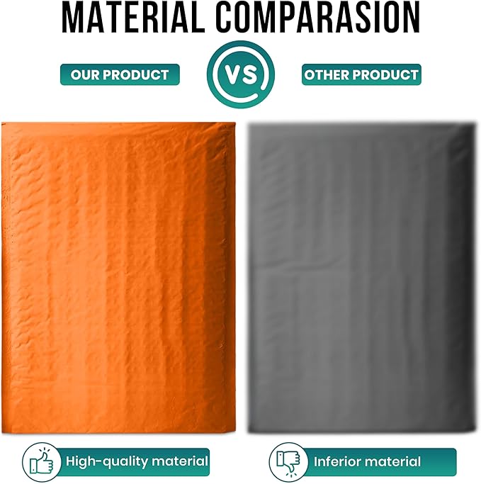 Levex - #000 4" x 8" [10 Pack] Orange Poly Bubble Mailers, Padded Envelope Mailers, Packing Envelope & Mailing Bags for Shipping