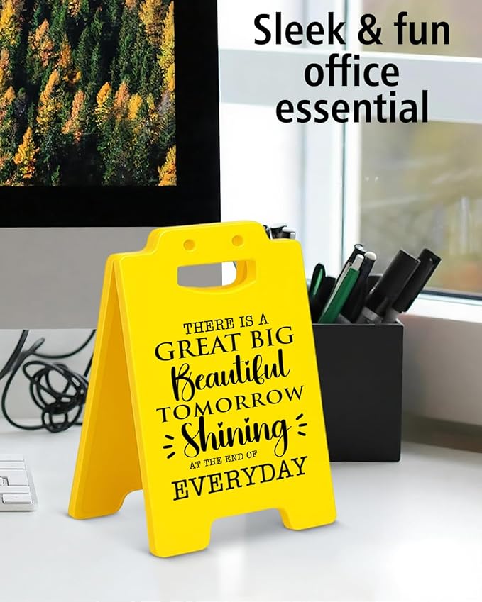 Inspirational Little Signs - There is A Great Big Beautiful Tomorrow Disney Home Office Classroom Decor, Positive Disney Gifts for Women Men