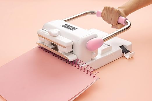 We R Memory Keepers, Cinch Book Binding Machine 2, Pink/White, Easy to Use Design with Slide Ruler, Compatible with Wire or Spiral Coils, Make Professional Books, Notebooks, Calendars and More