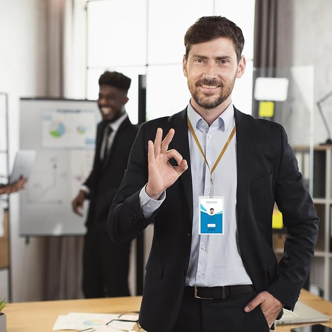 Korty Gold Lanyards Bulk 50 packs Lanyards for ID Badges,Lanyards with Swivel Hook Clips for Name Tag Lanyard ID Holder