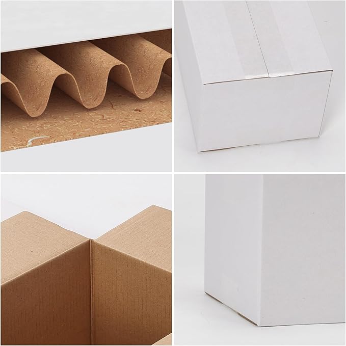 9x5x4 White Shipping Boxes Set of 40, Kraft Corrugated Cardboard Small Business Boxes for Business Packaging Boxes