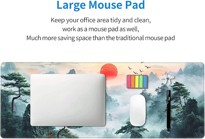 Japanese Desk Mat Large Gaming Japanese Mouse Pad Game Controller Extended Mousepad Big in Laptop Computer Mouse Keyboard Mat for Office Desk Decor 31.5x12 in