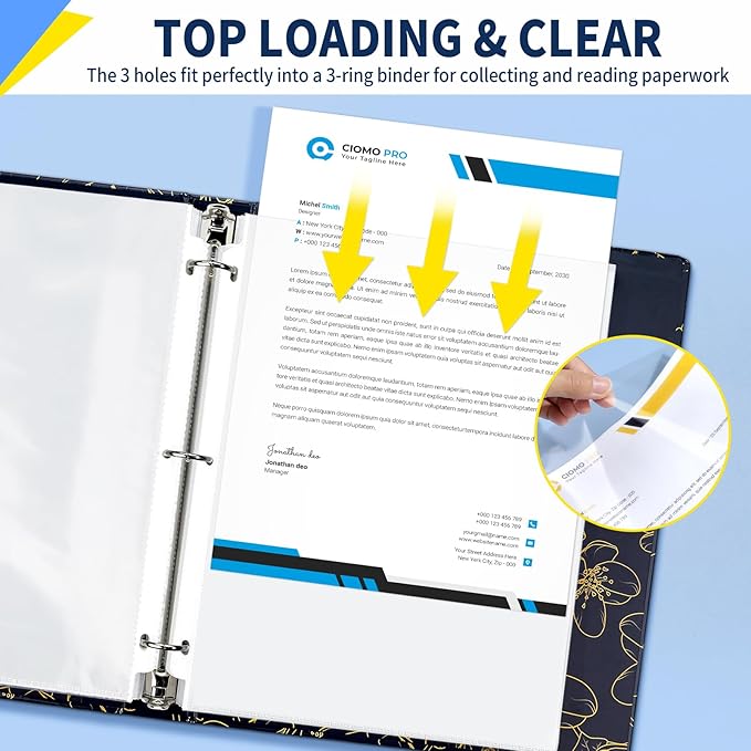 SUNEE Sheet Protectors 600 Packs for 3 Ring Binder, PVC-Free Clear Page Protectors 8.5x11 Inches Plastic Sleeves for Paper, Documents, Photos, Top Loading Binder Sleeves Letter Size
