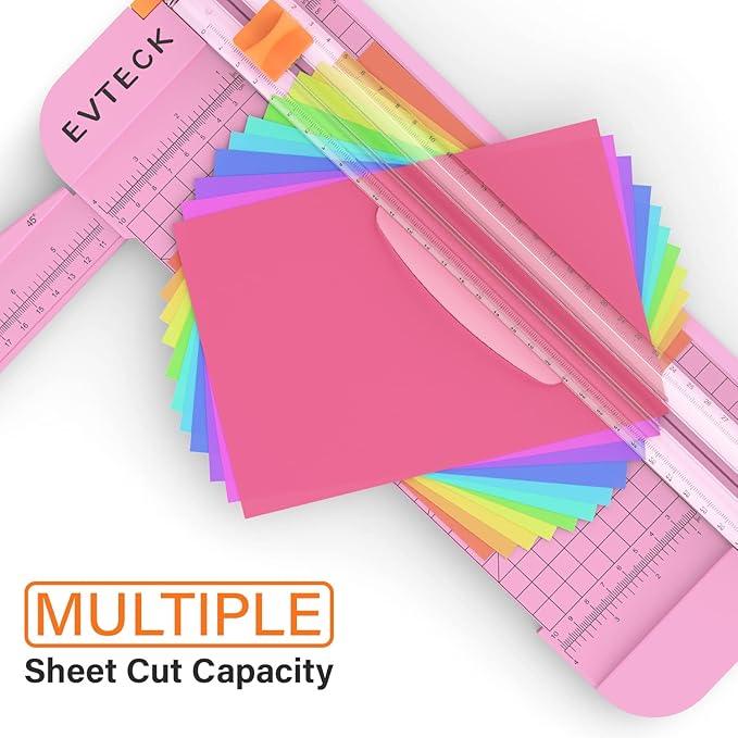 Evteck Paper Cutter 12 Inch Paper Trimmer Slider Crafting Scrapbooking Supplies for A4 Vinyl Photo Cardstock with Security Blade and Foldable Ruler