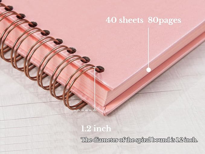 potricher 10 x 10 Inch DIY Scrapbook Photo Album 80 Pages Thick Kraft Blank Pink Paper Memory Book for Wedding and Anniversary Family (Pink, 10 Inch)