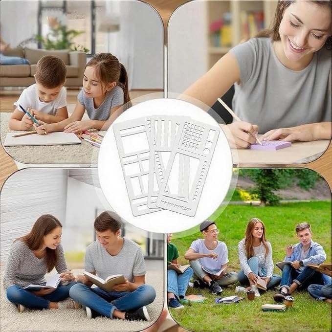 Reusable Flexible Record Template Stencils for Dot Grid Journals, Daily Planning, Journaling, Checklists, Lines, Boxes, Handmade Planner (B)