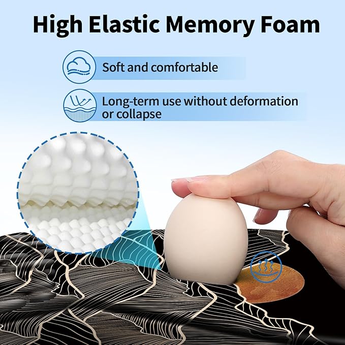 YIWEI Ergonomic Mouse Pad with Wrist Rest Support, Mousepad with Comfortable Memory Foam Wrist Rest and Non-Slip PU Base for Pain Relief, Computer, Laptop, Office, Home (Sunset)