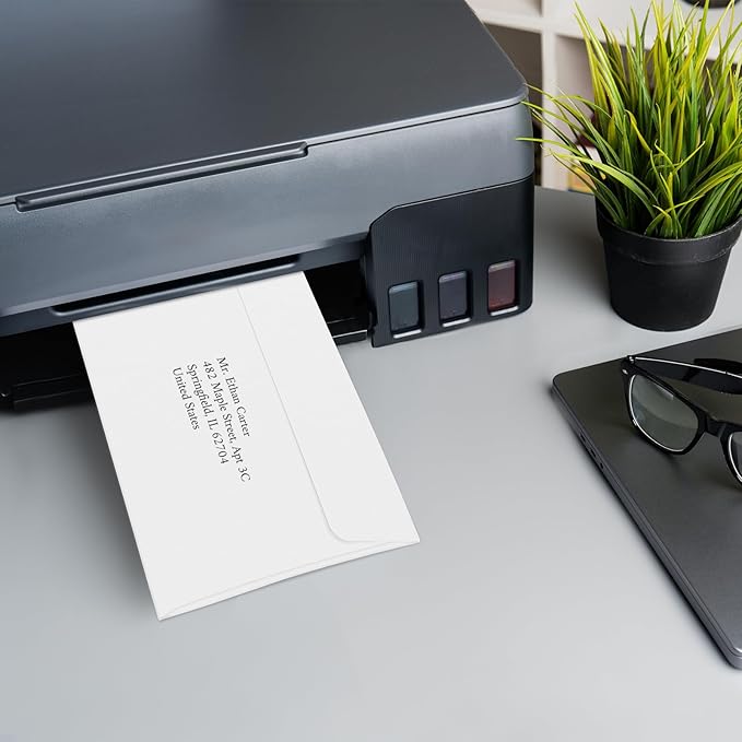 SUNEE Envelopes Self Seal #10 Windowless Mailing Business Envelopes 500 Pack, 4-1/8 x 9-1/2 inch - White Letter Size Envelopes - 24LB - Secure & Printer Compatible for Letters, Checks, Mailings