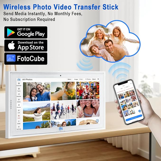 Digital Calendar 15.6 Inch Smart Family Planner & Chore Chart, 1920×1080P Full HD Touchscreen Interactive Display, WiFi Sync, Wall & Desk Mountable, Meal Planner & Home Organizer for Family Schedules & Routines, 2025 Calendar