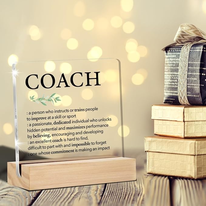 Thank You Coach Gifts Coach Definition Clear Desk Decorative Sign Appreciation Gift Acrylic Sign with Stand Table Plaque Keepsake Office Decor