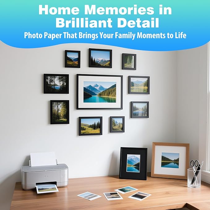 Uinkit 200Gsm 40 sheets 8.5 X 11 Double Sided Photo Paper Glossy 8.5x11 54lbs Inkjet for Dye Ink 200Gsm 9.13Mil for Inkjet Printing Printer (40, 8.5x11)