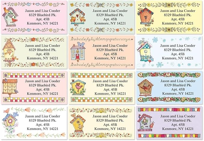 Colorful Images A Season at Home Return Address Mailing Labels, Personalize with Name & Addresses, Set of 144 Self Adhesive, Easy Peel Flat Label Sheets, 1 ⅛ x 2 ¼”, 12 Designs