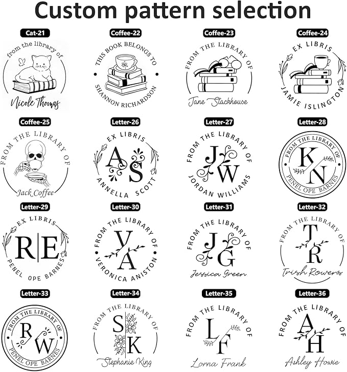 Custom Self-Inking Stamps | Personalized Book Stamp Gift for Book Lovers | 5 Ink Colors (Style08)