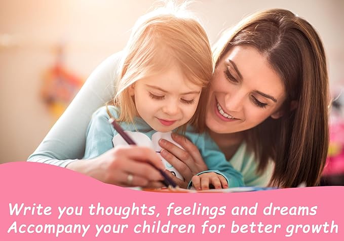 Girls Diary with Lock for Kids, 7x5.25 Inches 160 Lined Pages Secret Pink Girly Notebook for Girls Journal with Lock for Kids Pre School Writing Drawing Cute Girls Gifts for Birthday