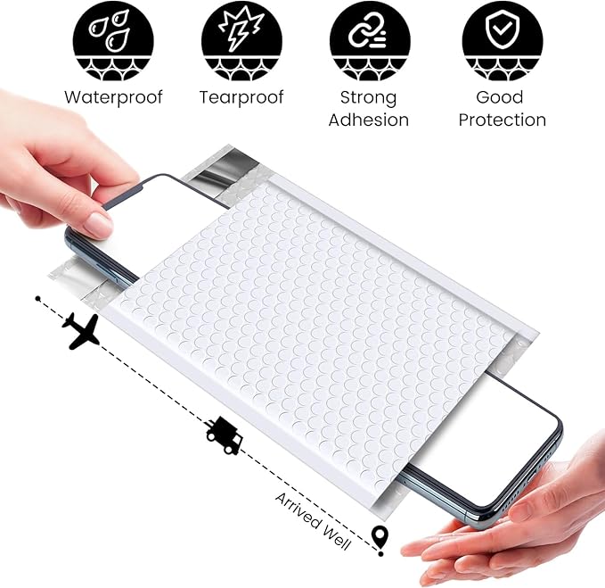 Fuxury Bubble Mailers 6x10" White Padded Envelopes 9600 Pack Bulk Strong Adhesion Full Pallet of Padded Mailers Thick Bubble Envelopes for Small Business Mailing Small Items,Jewelry,Makeup