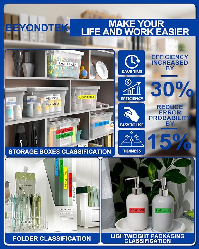 PTD210 Tape TZe131 TZe231 TZe431 TZe531 TZe631 TZe731 P Touch Label Tape 12mm 0.47 Laminated Tape Compatible P-Touch PTH110 PTH100 PTD210 PTD200 PTD400AD PTD600 Label Maker (6 Pack Combo Set)