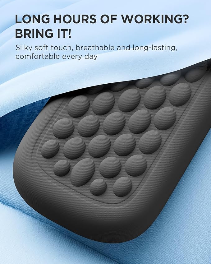 Lekvey Ergonomic Keyboard Wrist Rest, Silky Memory Foam with Massage Points Carpal Tunnel Support Wrist Pad for Office/Gaming, Typing Pain Relief, Black