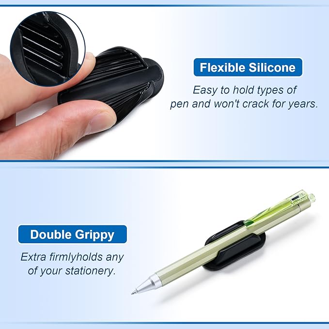 10 Pack Adhesive Pencil Holders for Desk,Silicone Flexible Pen Holder for Wall, Office, School,Home,Classroom Must Haves,Teacher Essentials Accessories,Desk Organizer,Art Supply,Small Gift ﻿