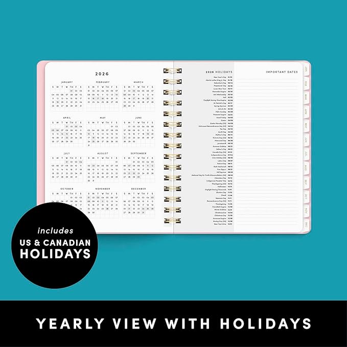 PAPERAGE 2026 Weekly & Monthly Planner, 12 Months (January 2026 - December 2026), 6.6 in x 8.1 in, Spiral Bound 2026 Planner with Weekly, Monthly & Yearly Views, Note Pages & Inner Pocket – Sage Green